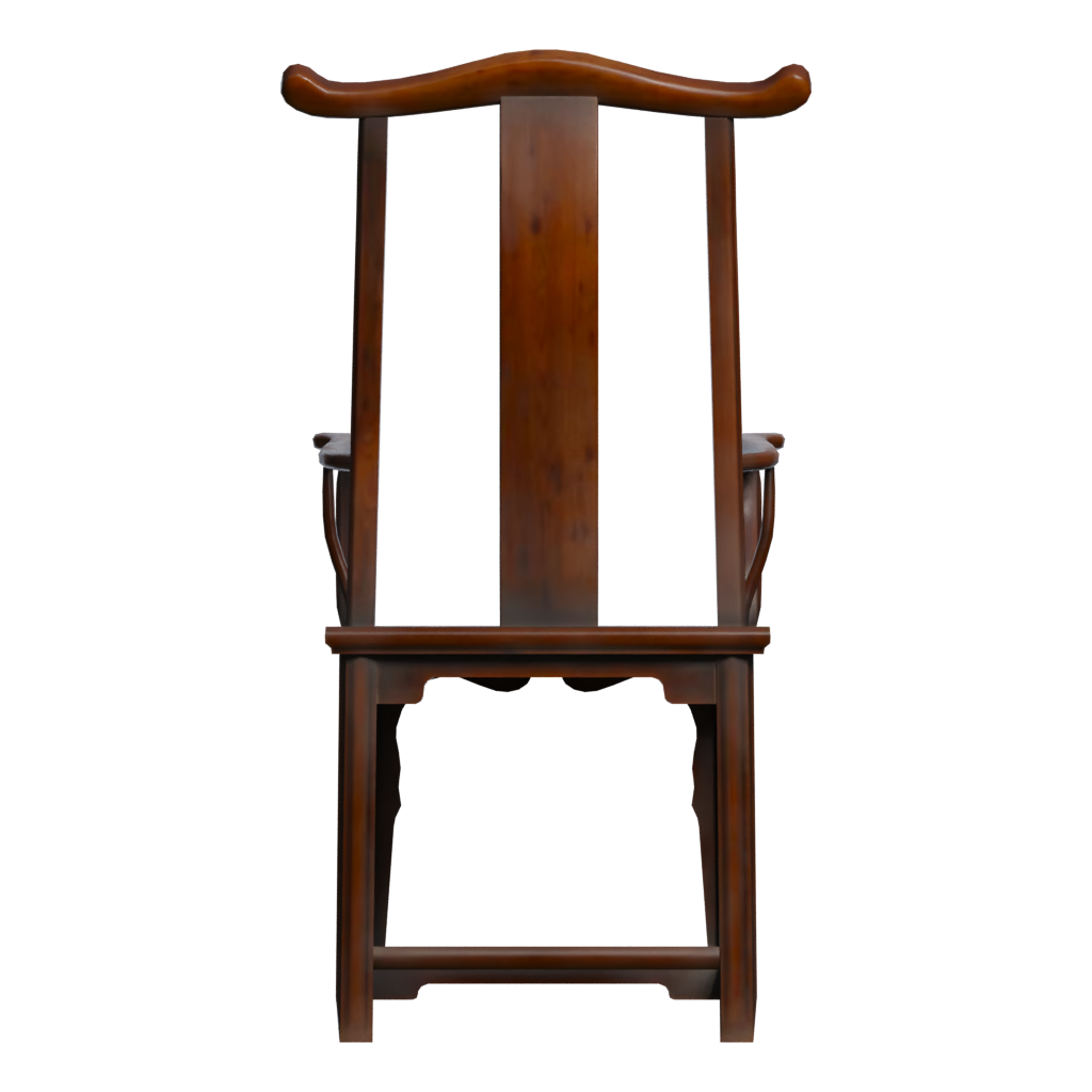 Back view of the Chinese Armchair 3D model