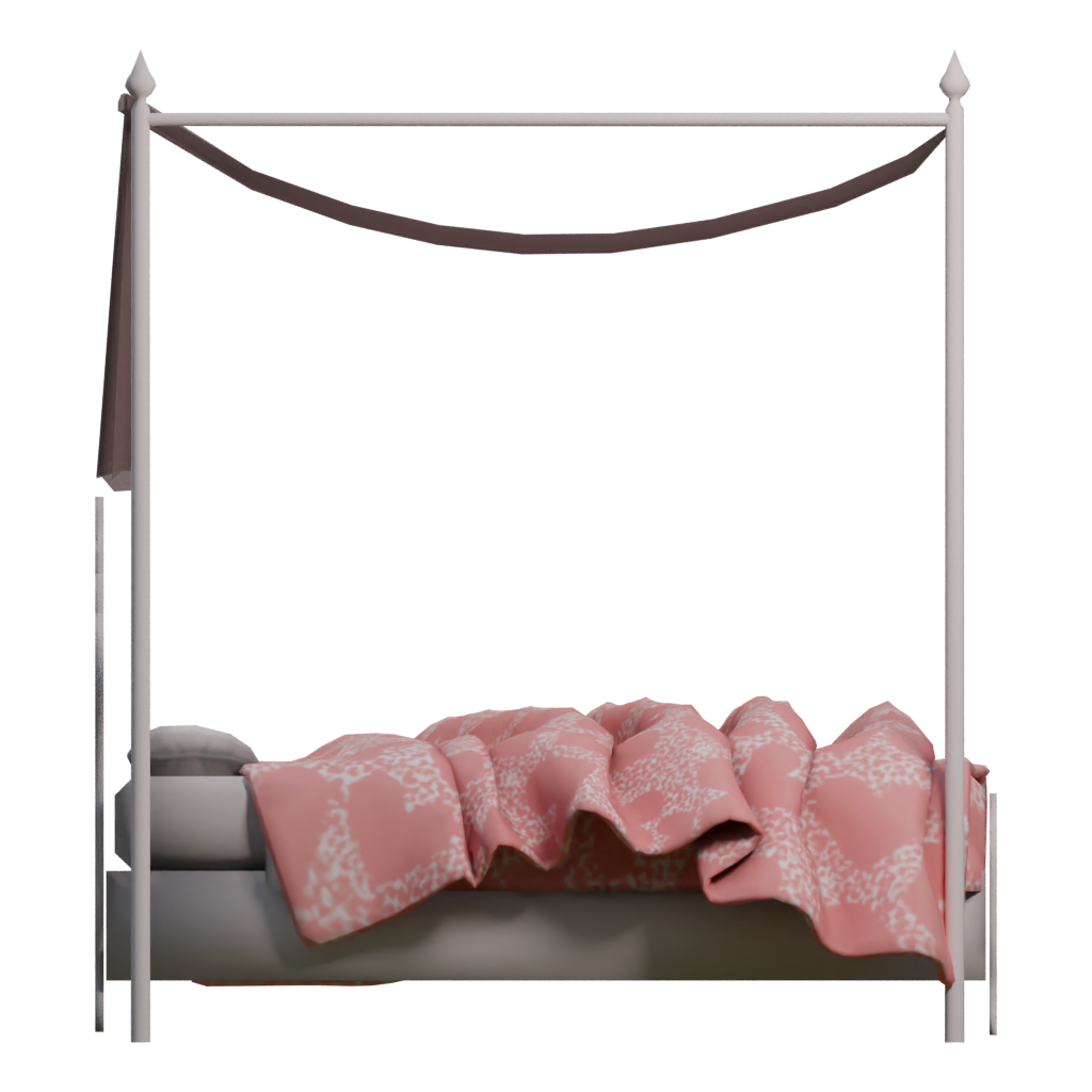 Right view of the Double Bed 3D model