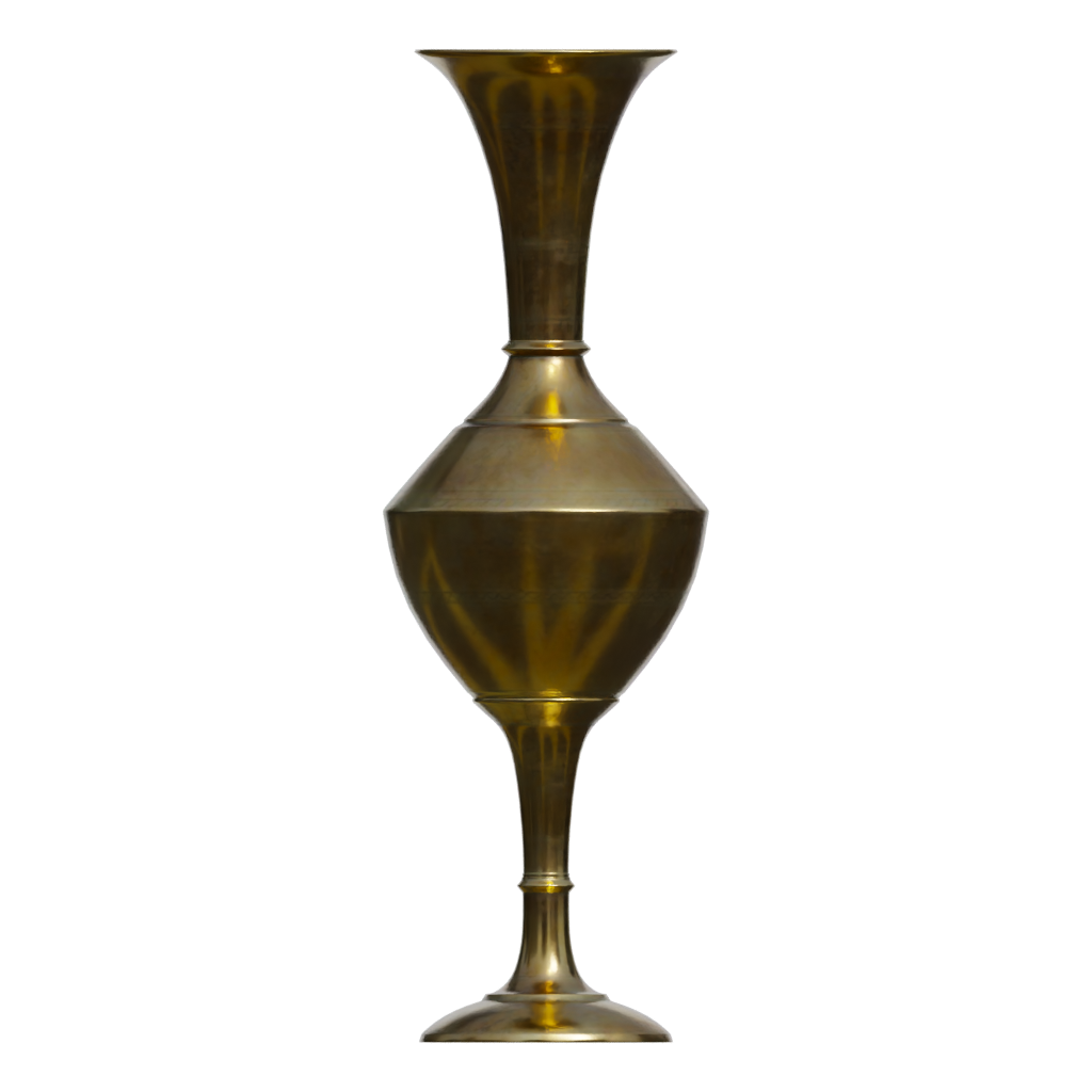 Back view of the Brass Vase 3D model