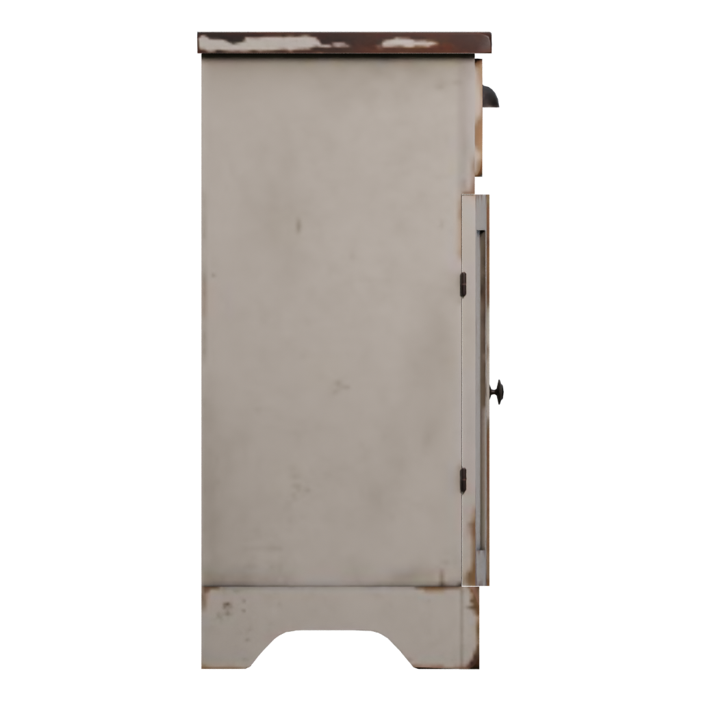 Right view of the Painted Wooden Cabinet 3D model