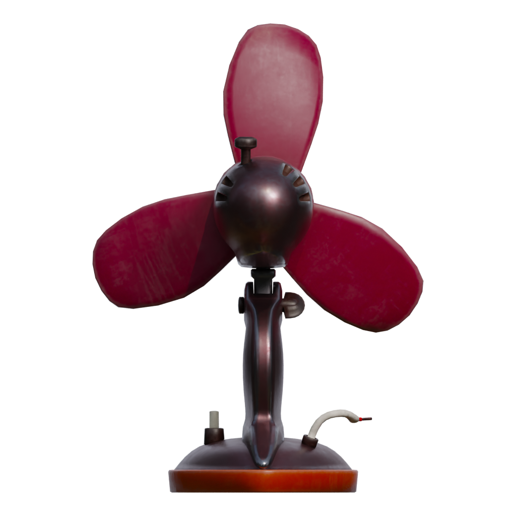 Back view of the Retro Fan 3D model