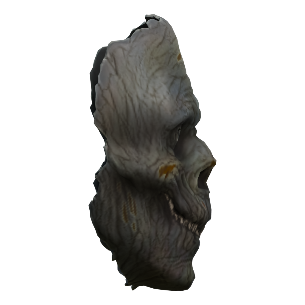 Right view of the Zombie Head Female 3D model