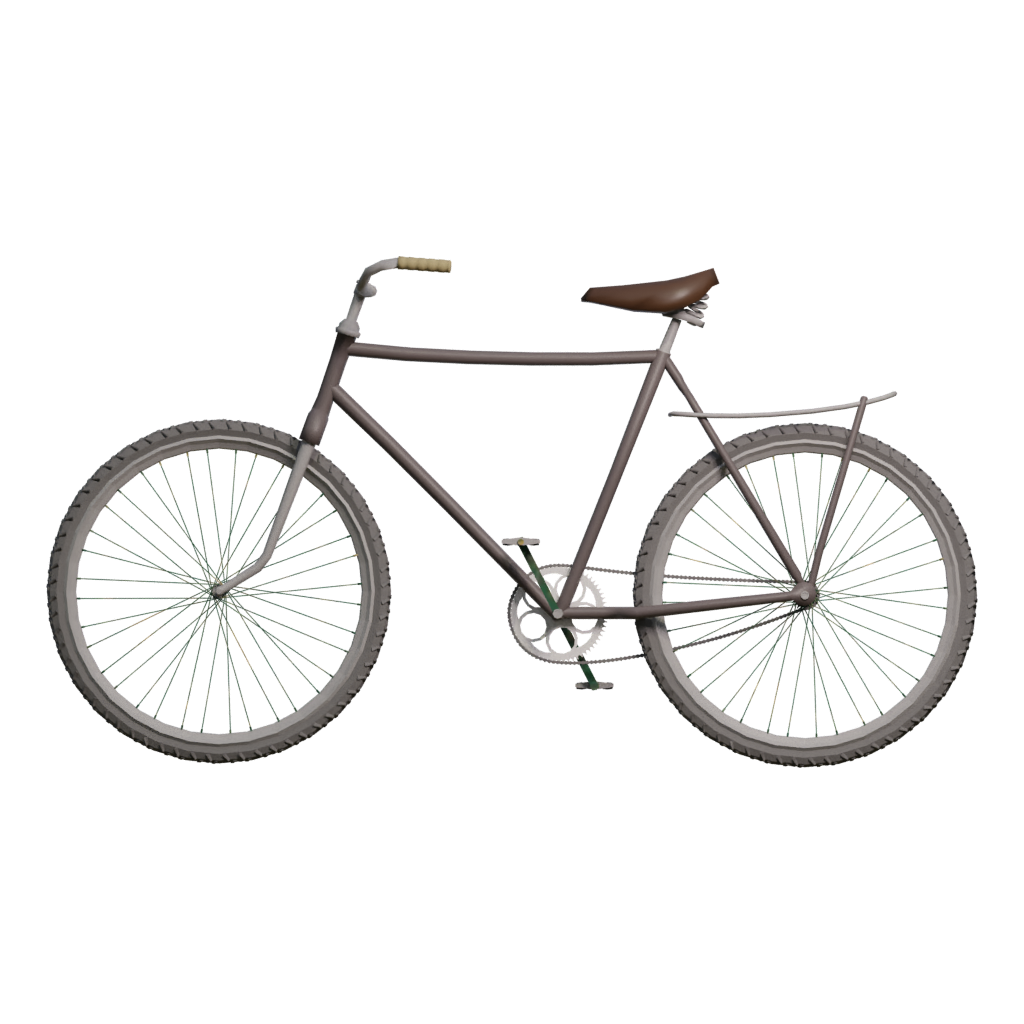 Back view of the Mountain Bike2 3D model