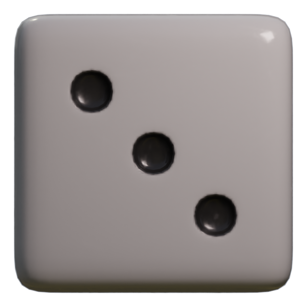 Left view of the Classic Bw Dice 3D model