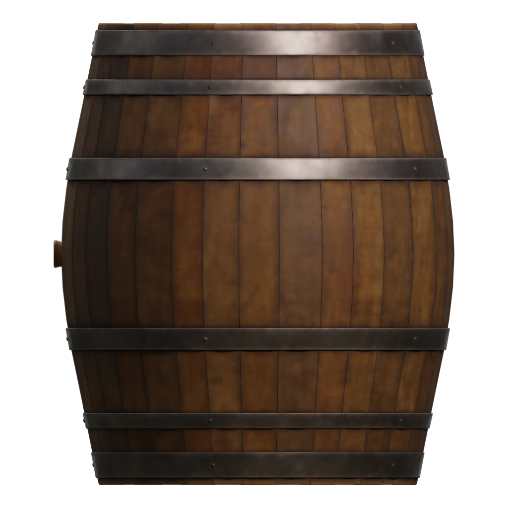 Left view of the Wine Barrel 3D model