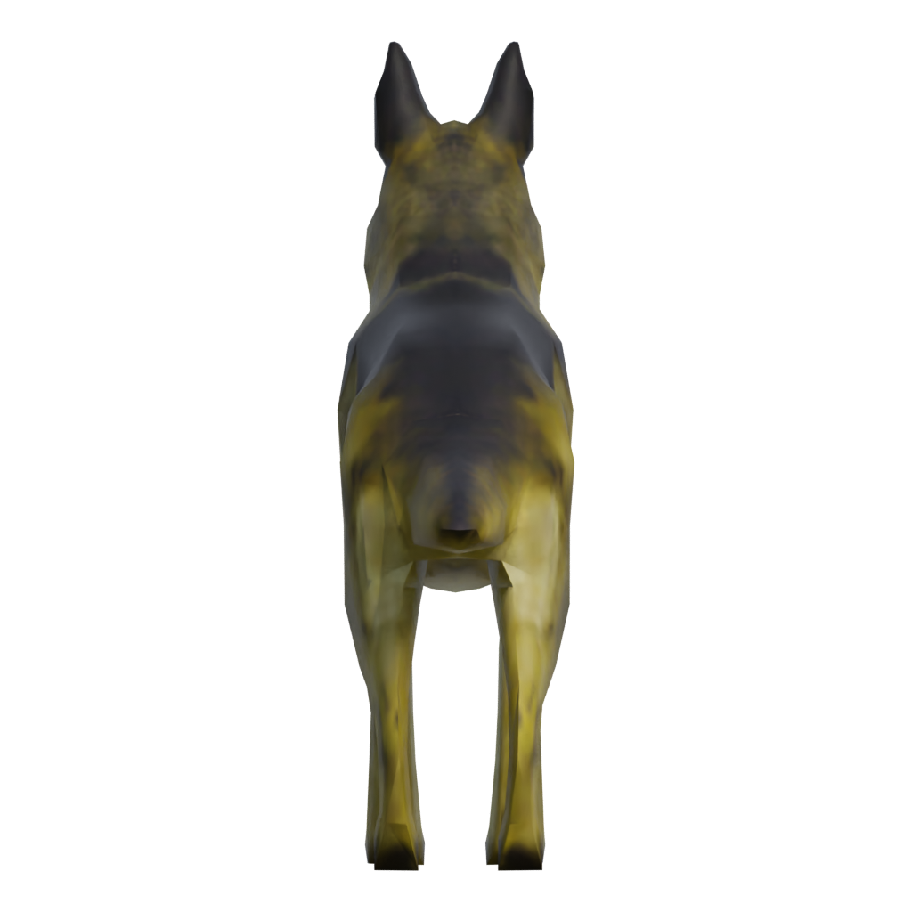 Back view of the Dog 3D model