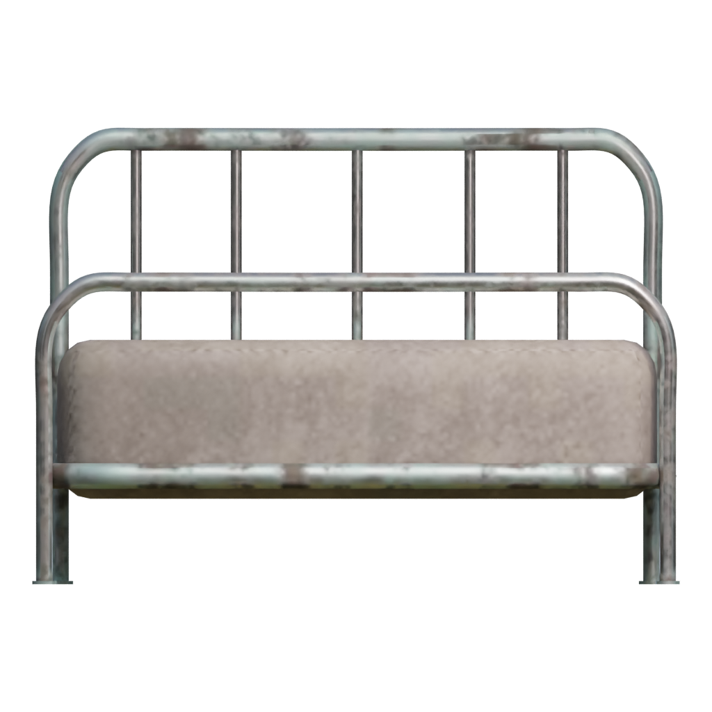 Front view of the Army Bed 3D model