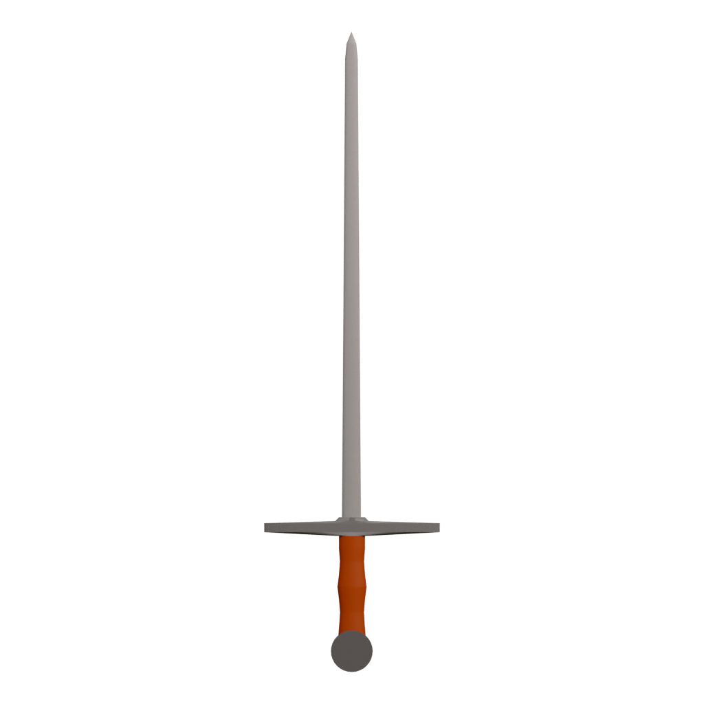 Back view of the Bastard Sword 3D model