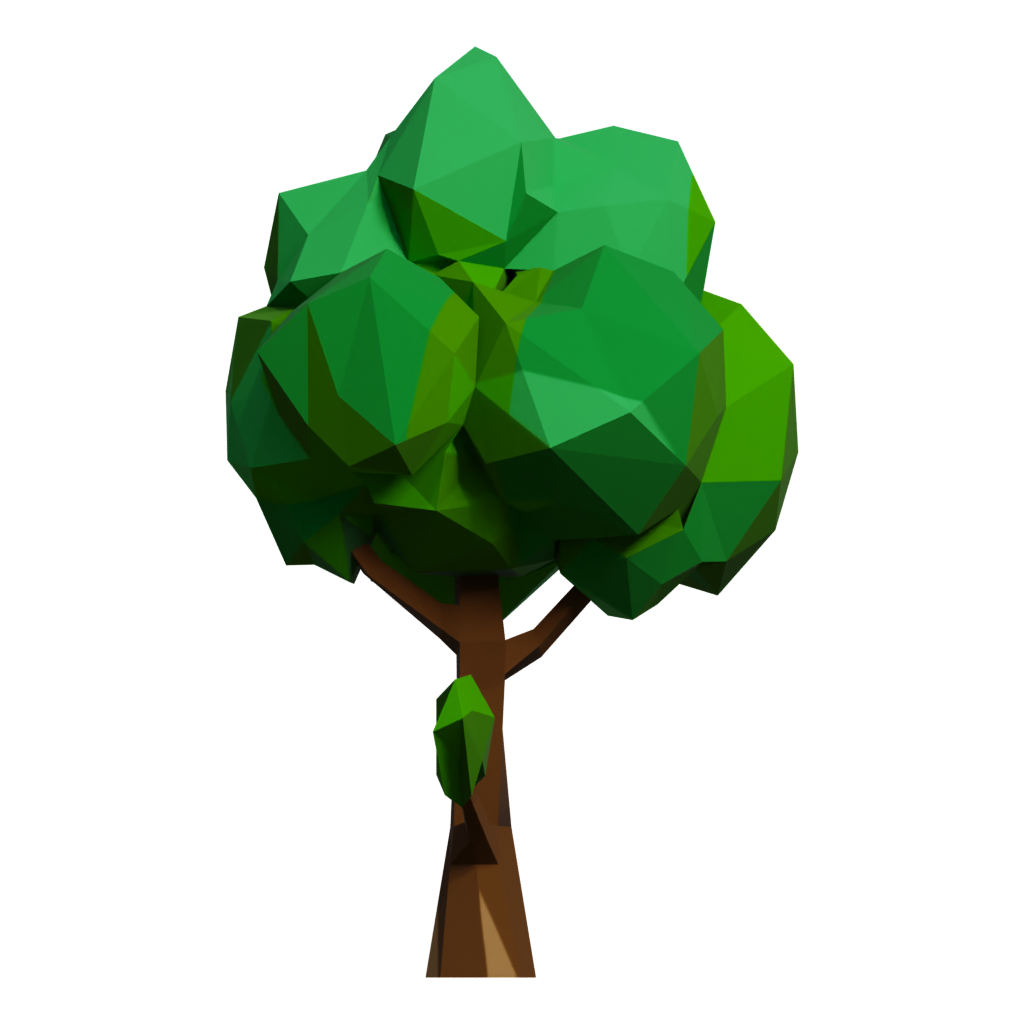 Back view of the Lowpolybigtree 3D model