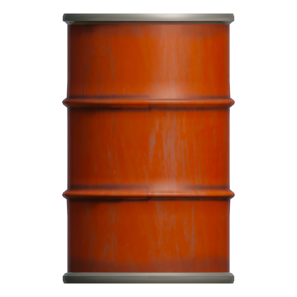 Back view of the Flammable Barrel 3D model