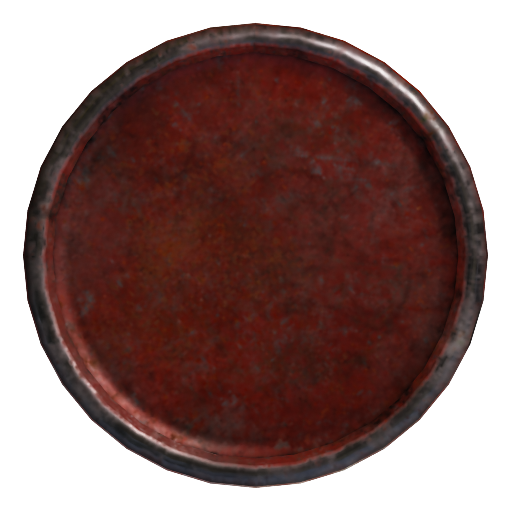 Bottom view of the Barrel 3D model