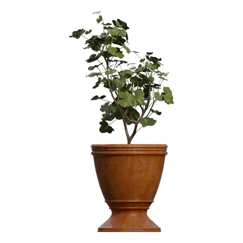 Right view of the Simple Pot Low Poly 3D model