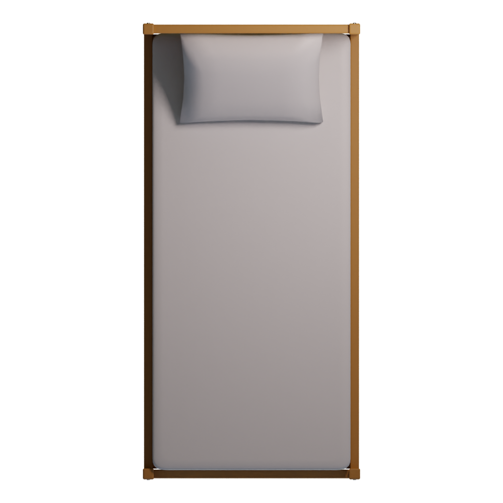 Top view of the Bed Sample 3D model