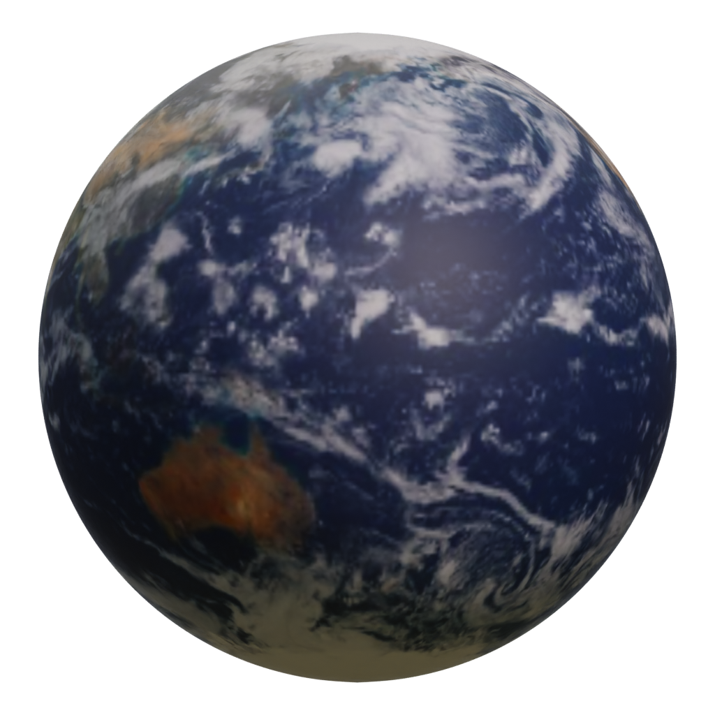 Left view of the Planet Earth 3D model