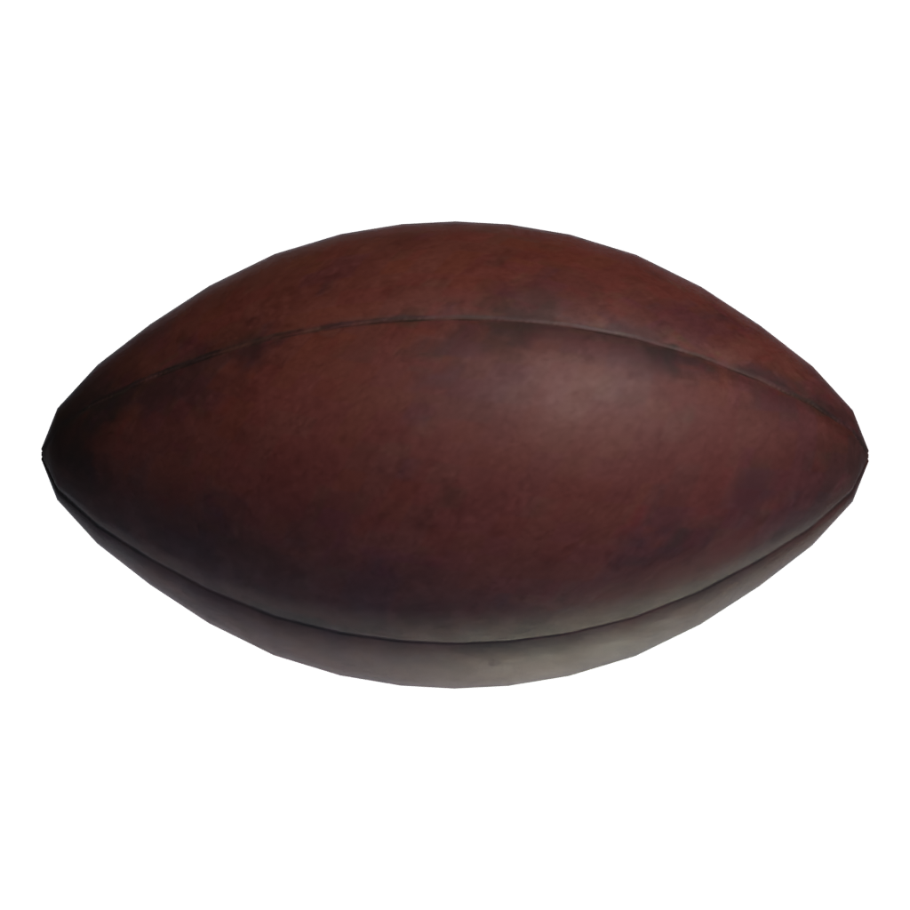 Bottom view of the American Football 3D model