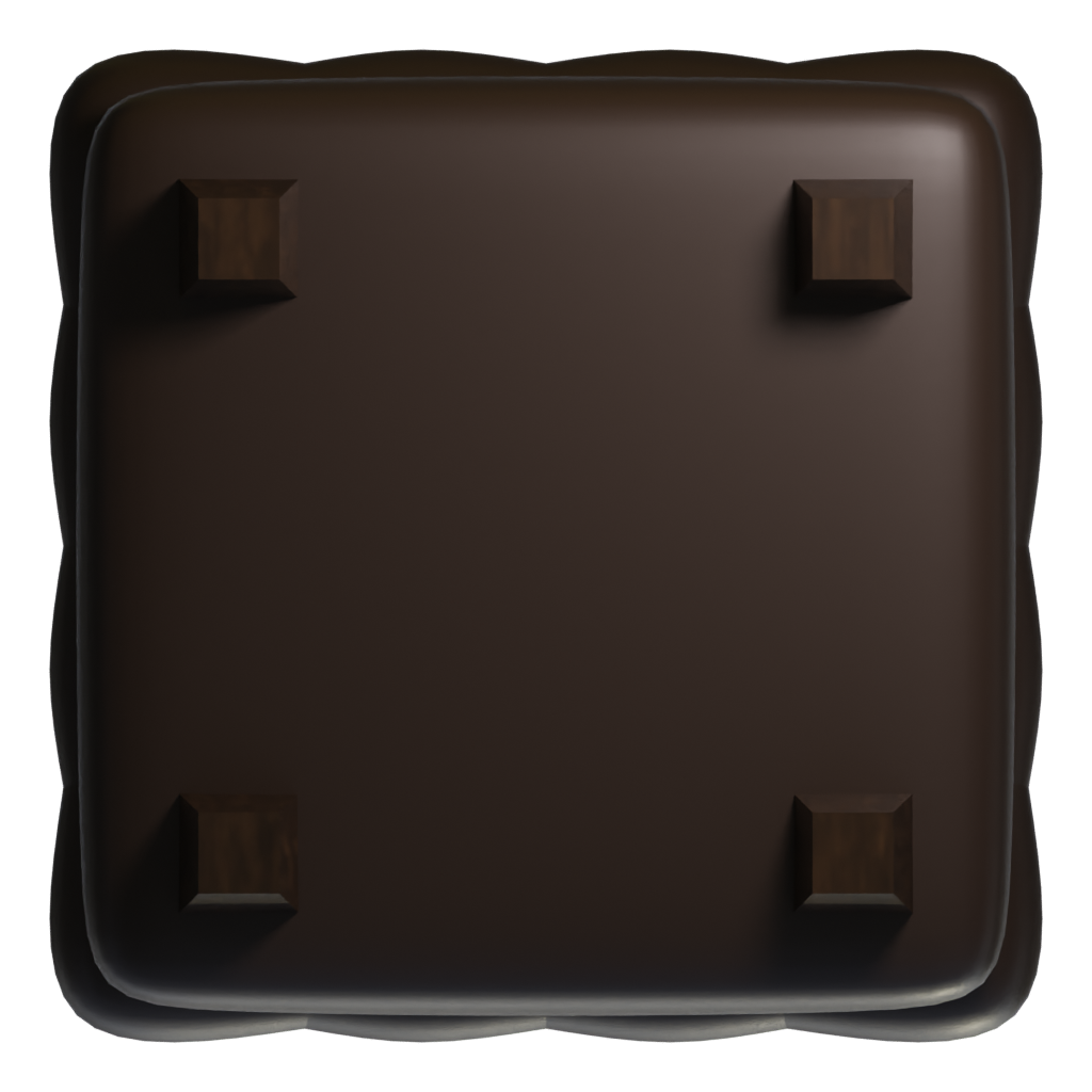 Bottom view of the Leather Pouf Sofa 3D model