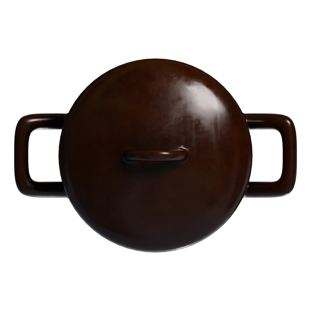 Top view of the Pot Enamel 3D model
