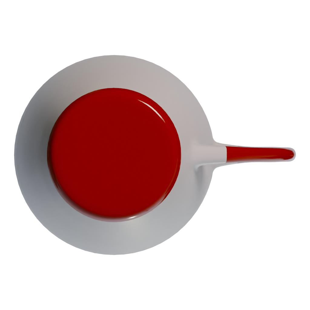 Bottom view of the Red Mug 3D model