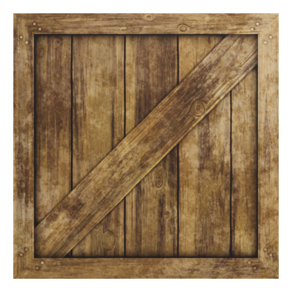 Front view of the Wooden Cube 3D model
