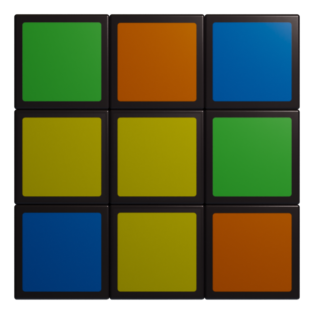 Top view of the Rubiks Cube 3D model