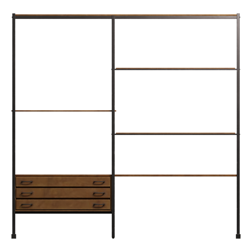 Front view of the Steel Frame Shelves 3D model