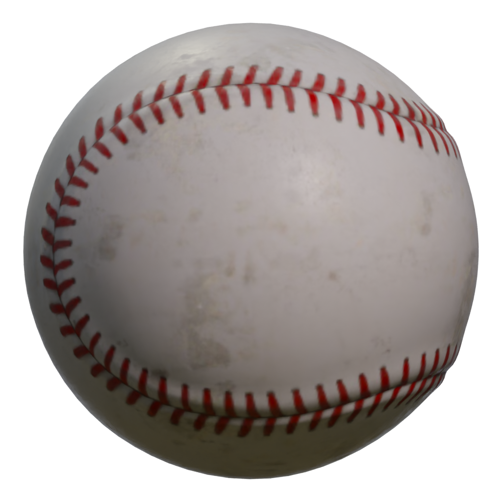 Left view of the Baseball 3D model