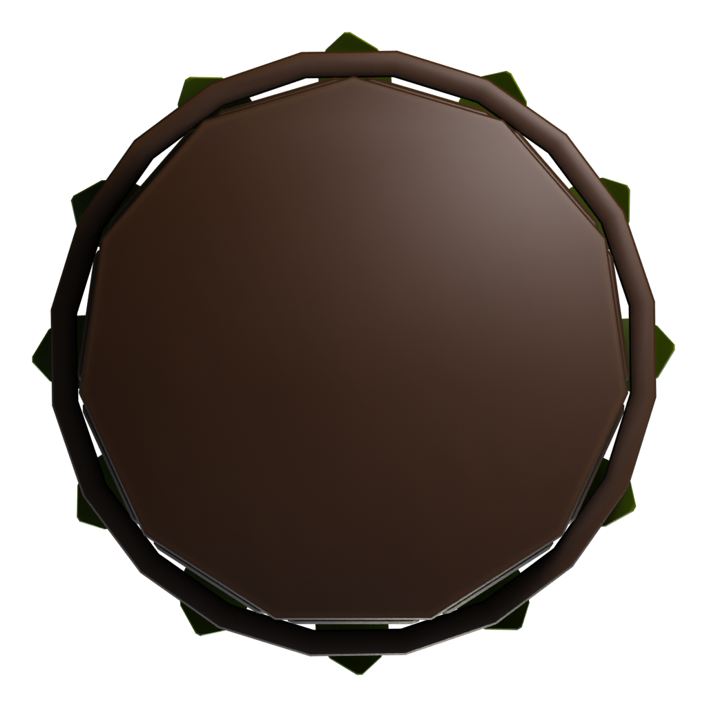 Bottom view of the Cartoon Flowerpot 3D model