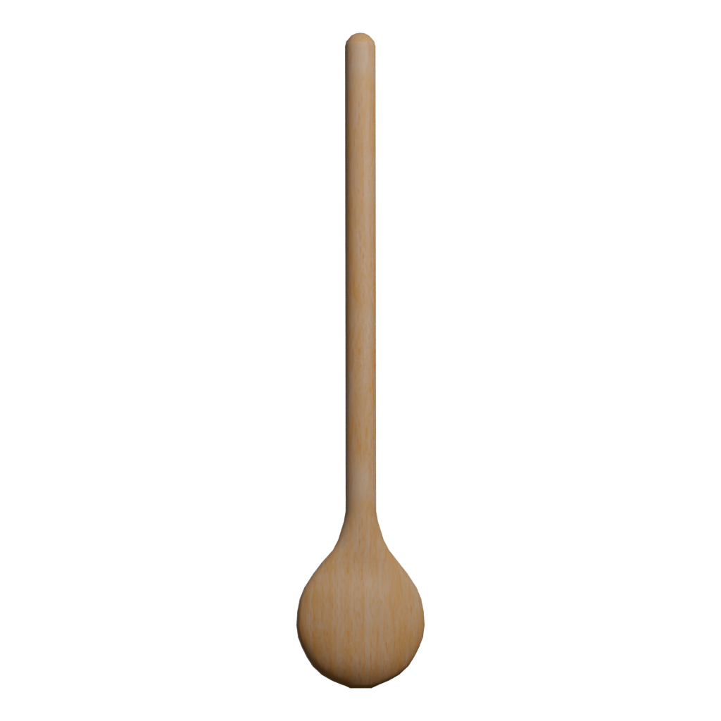 Back view of the Wooden Spoon 3D model