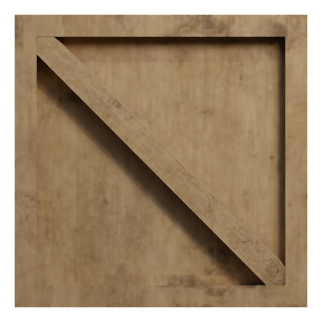 Back view of the Low Poly Wooden Crate 3D model