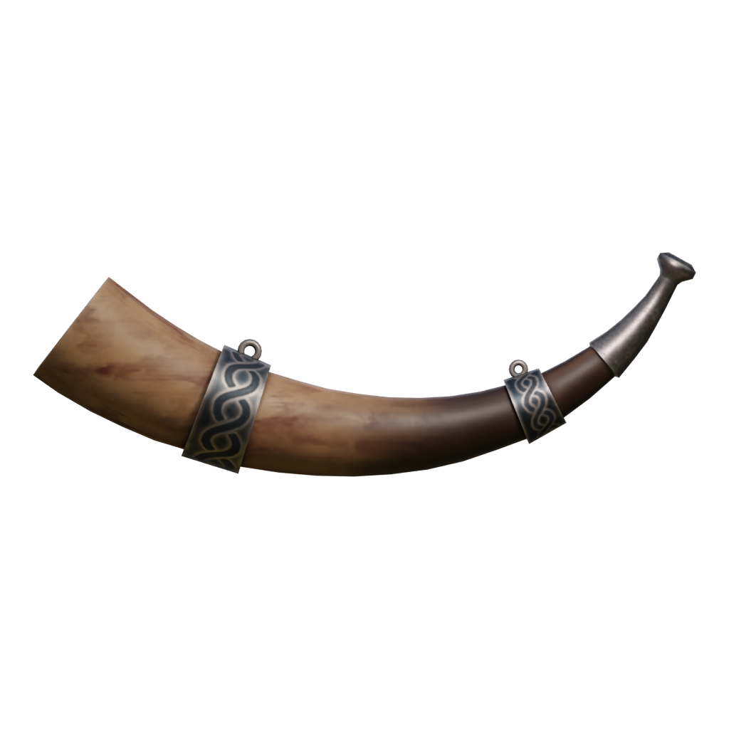 Back view of the War Horn 3D model