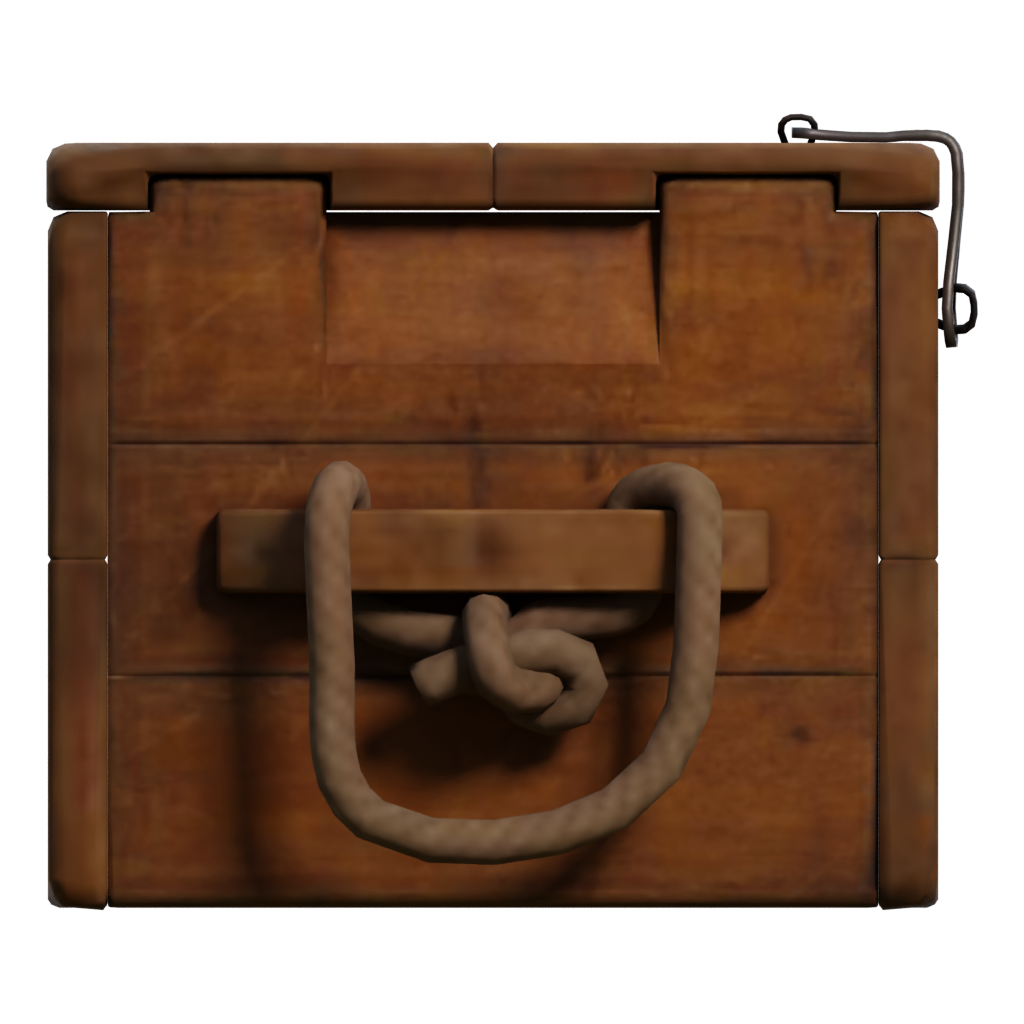 Right view of the Wooden Crate 3D model