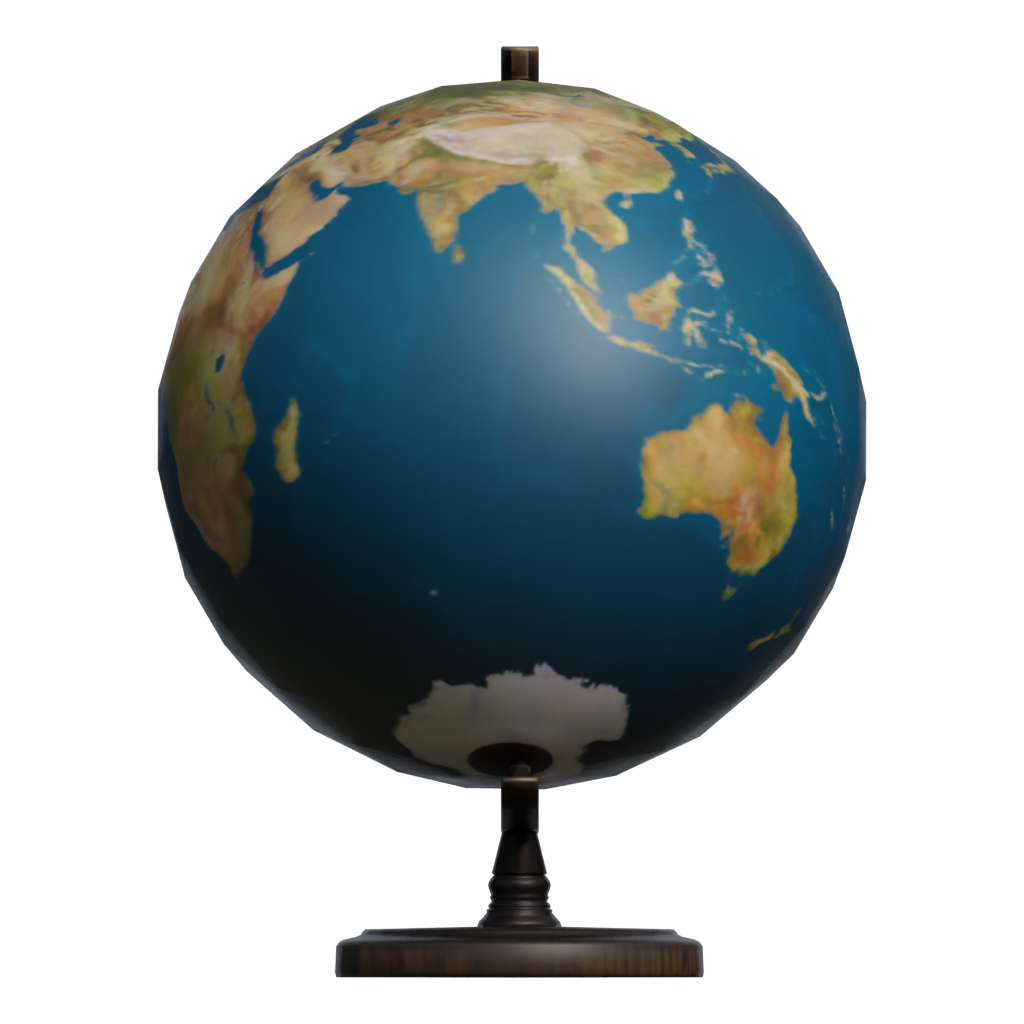 Front view of the Globe Free Low Poly 3D model