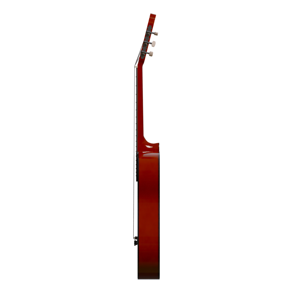 Left view of the Guitarclassiclowpoly 3D model