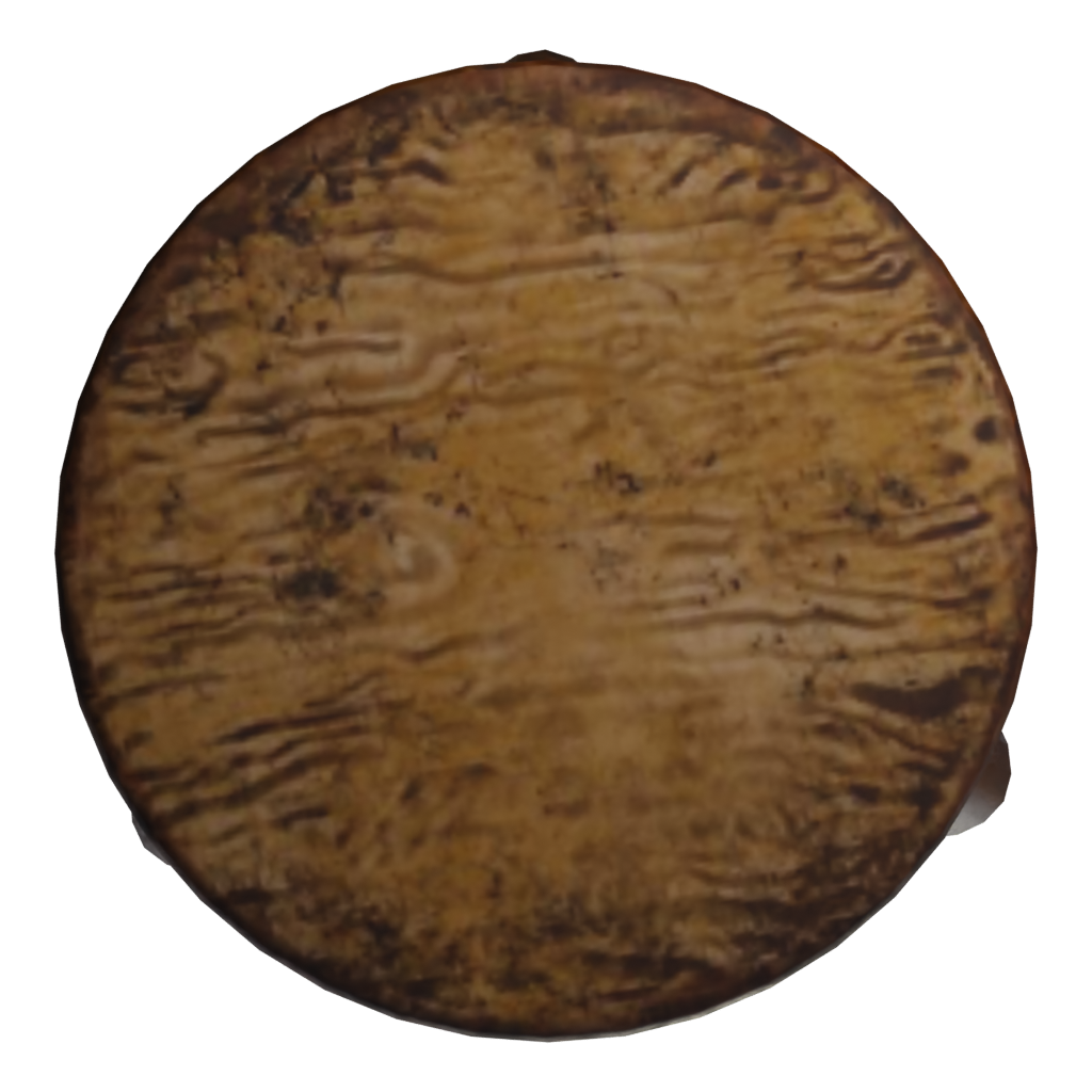 Top view of the 3 Legged Stool 3D model