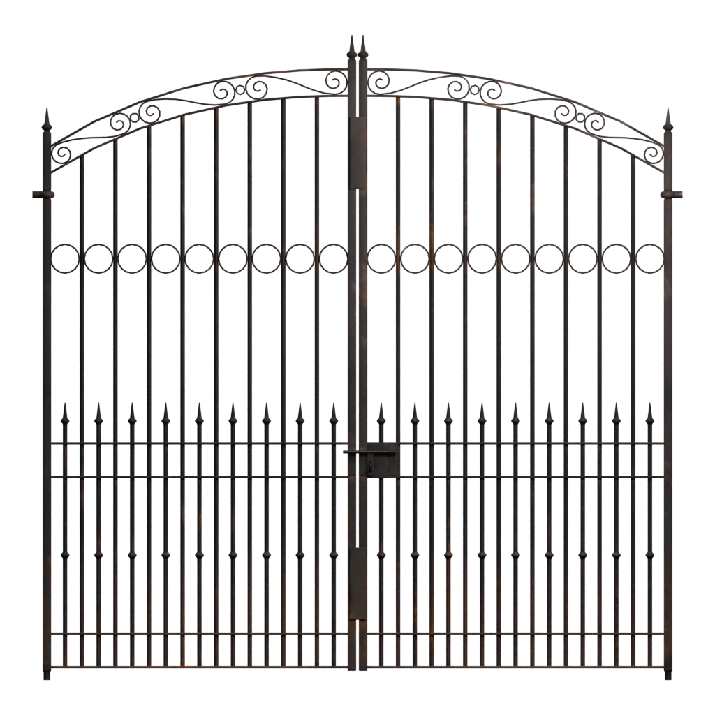 Front view of the Large Iron Gate 3D model