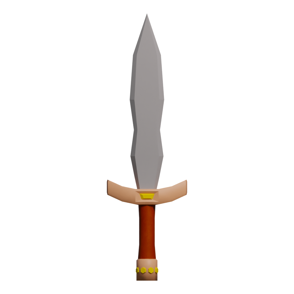 Front view of the Sword Simple 3D model