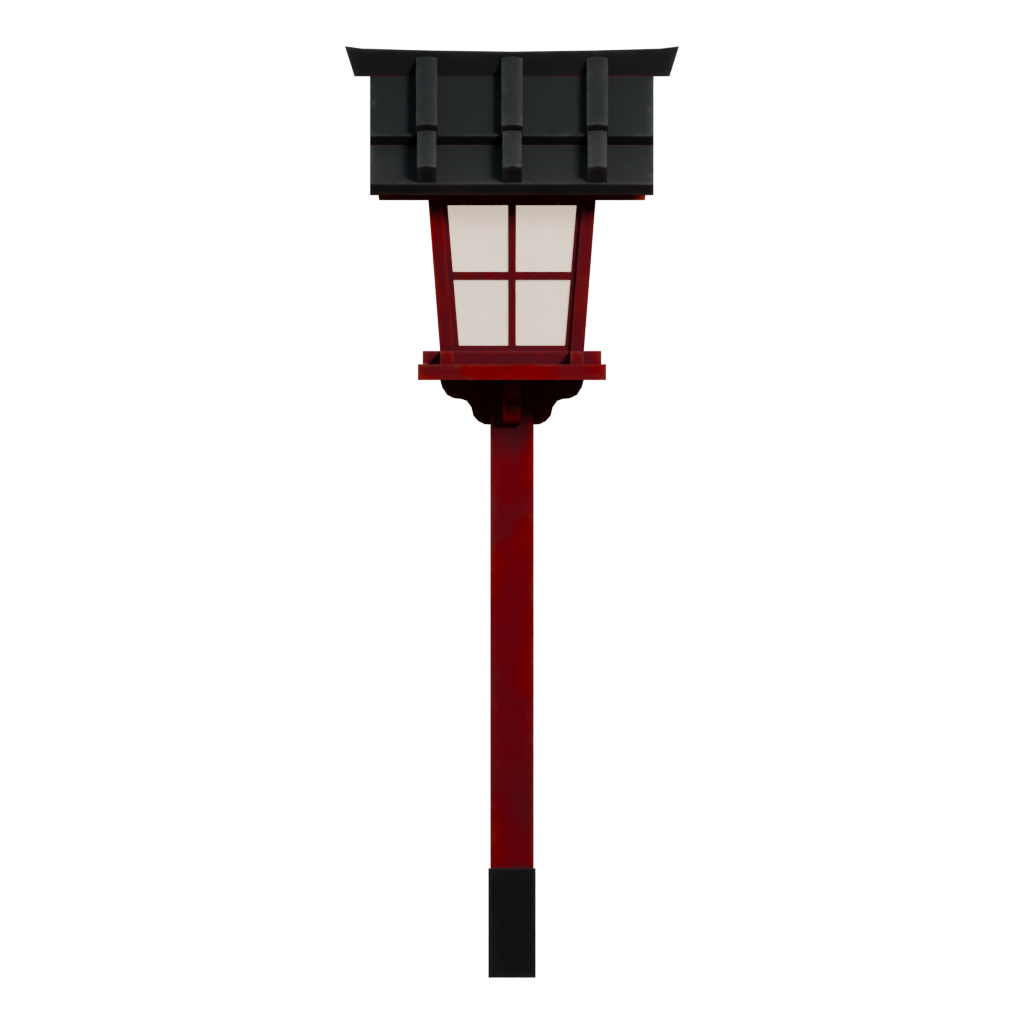 Right view of the Low Poly Lantern 3D model
