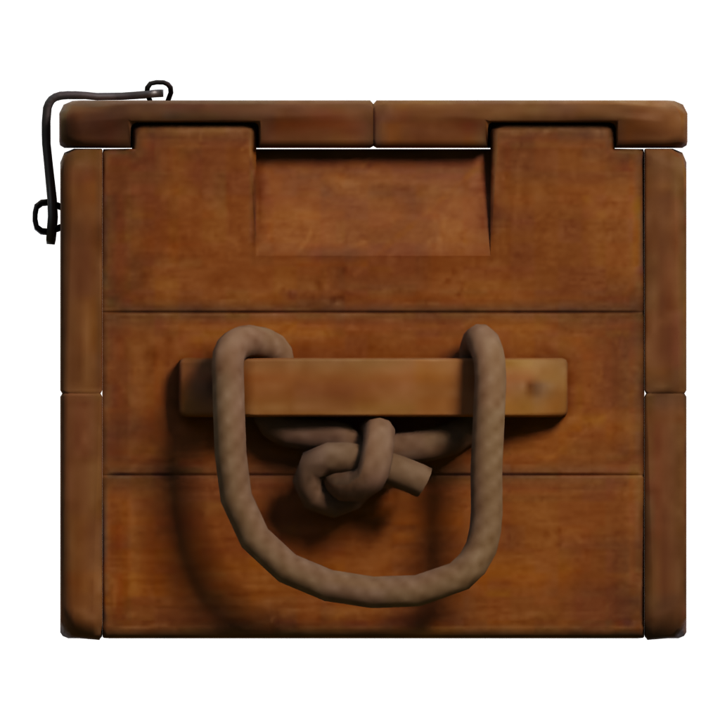 Left view of the Wooden Crate 3D model