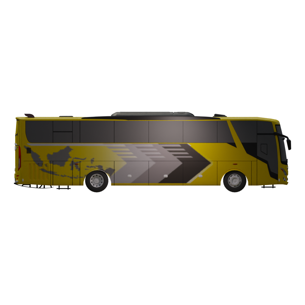 Right view of the Indonesian Bus Ecoline Rahayu Sentosa 3D model