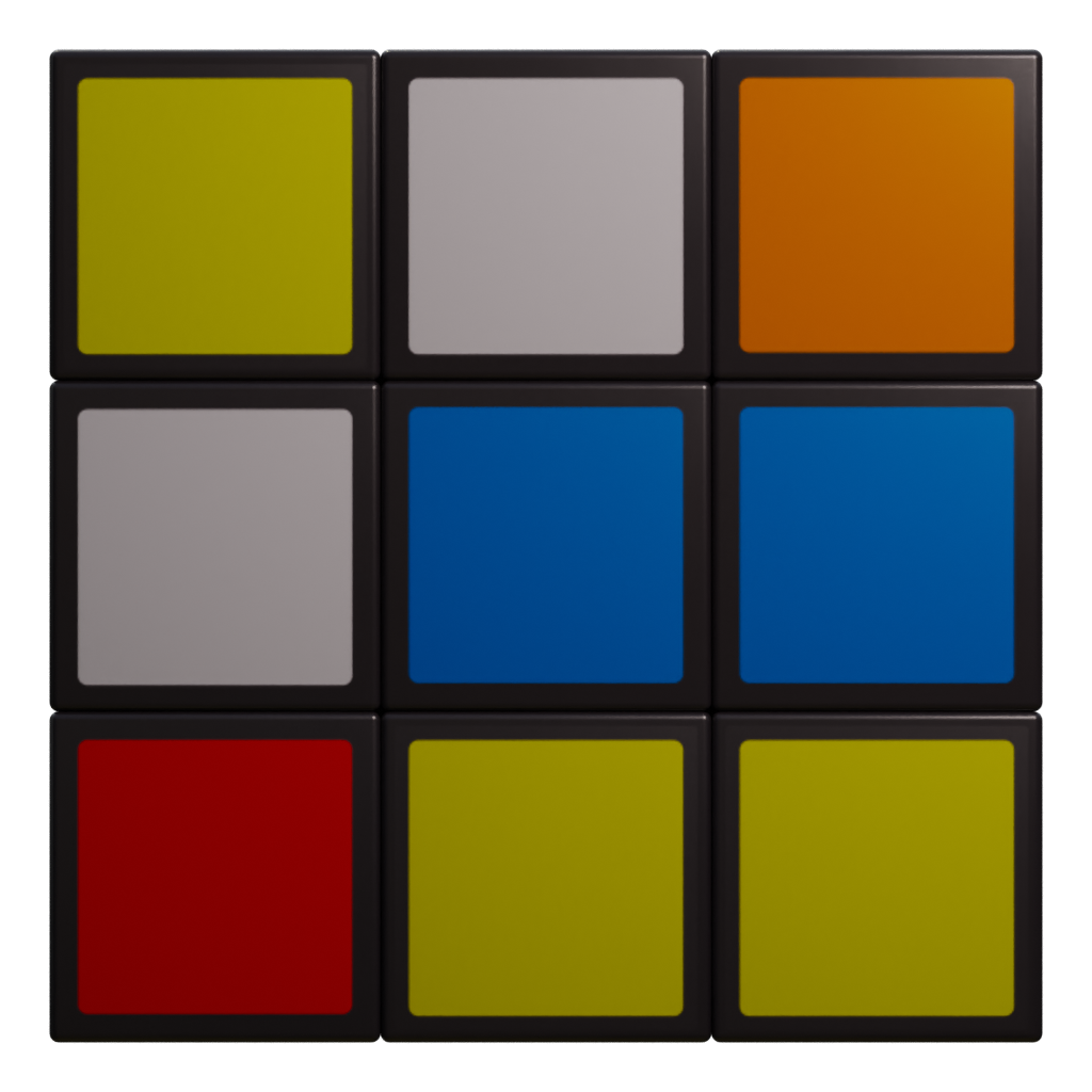 Left view of the Rubiks Cube 3D model