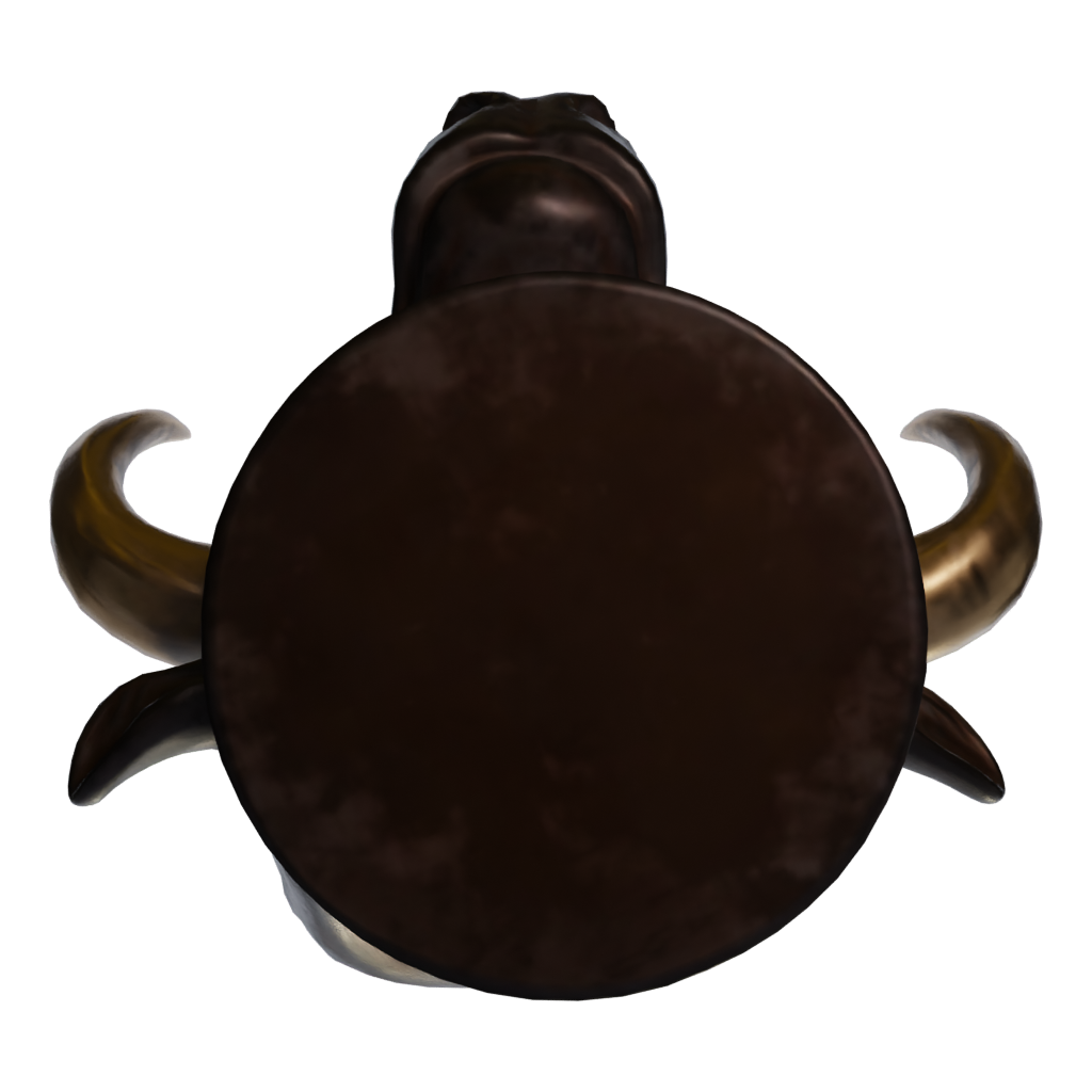 Bottom view of the Bull Head 3D model