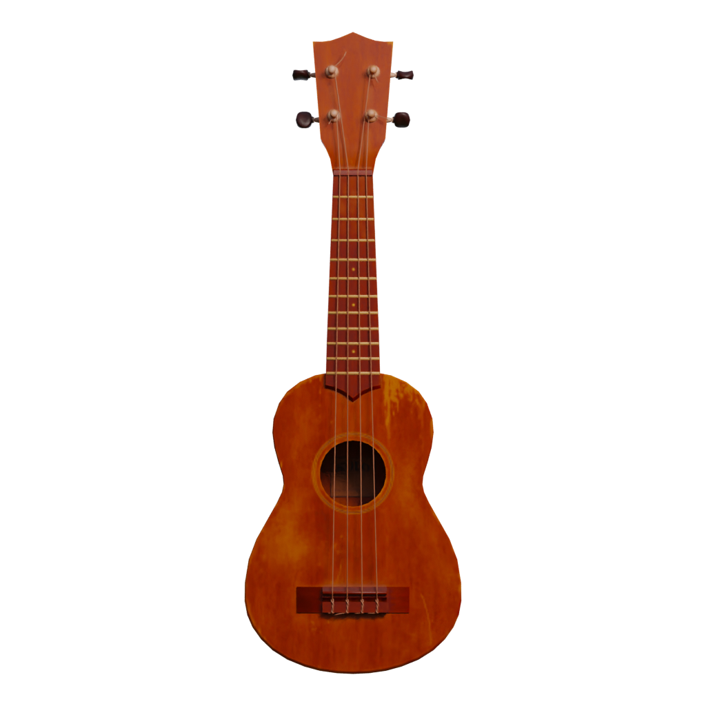 Front view of the Ukulele 3D model