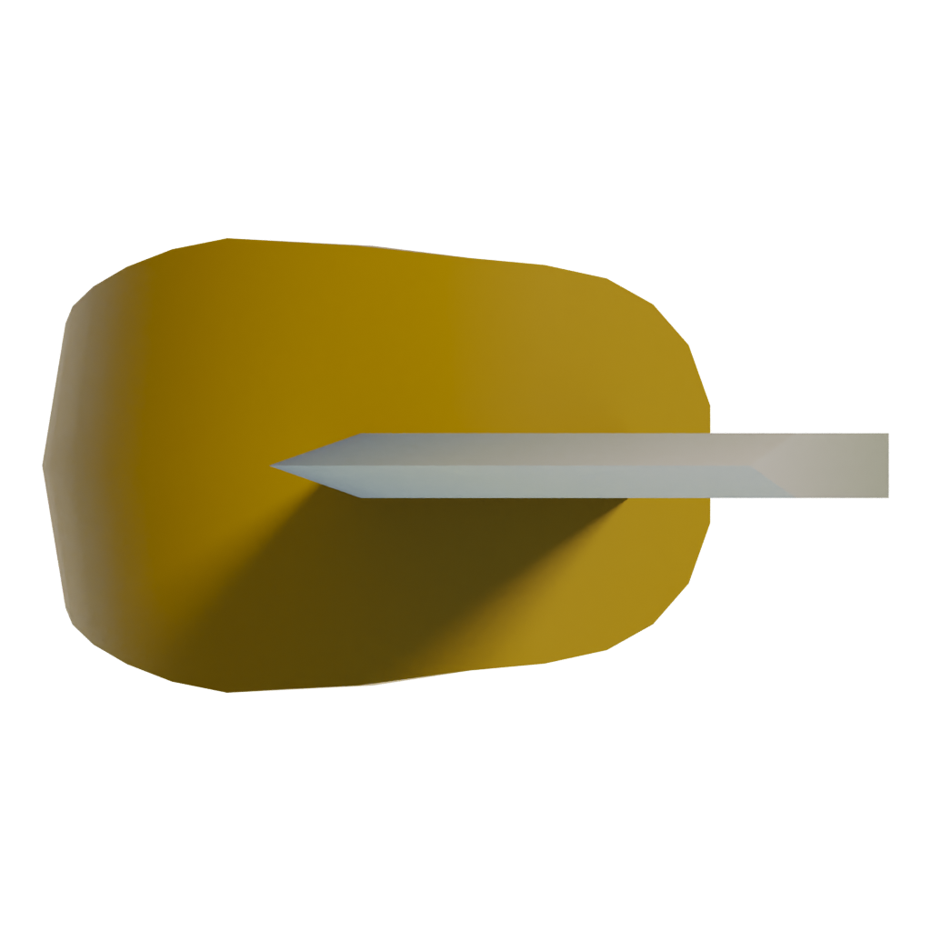 Top view of the Low Poly Pirate Sword 3D model