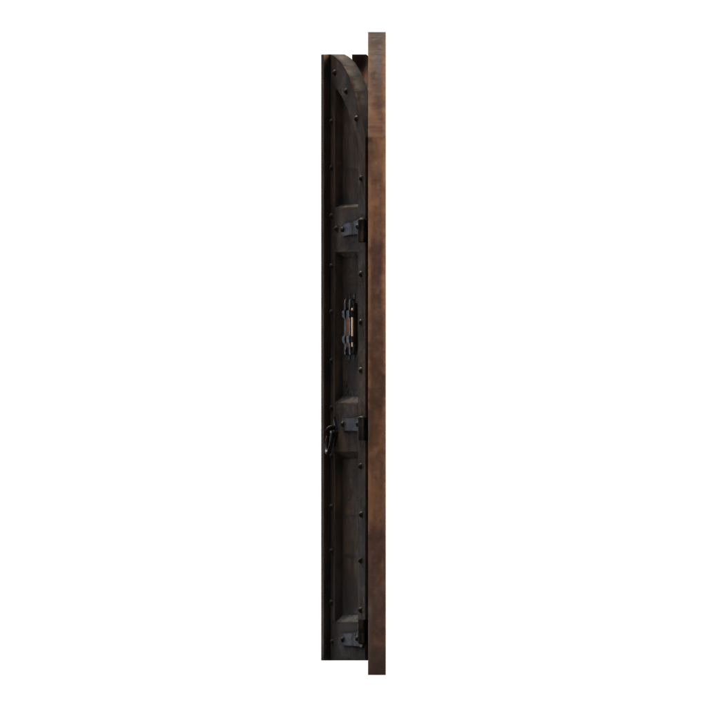 Left view of the Large Castle Door 3D model