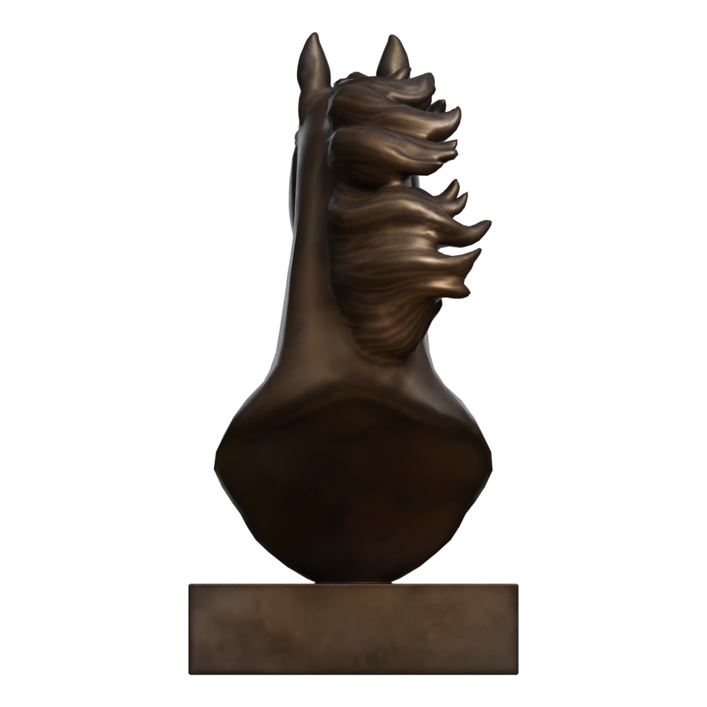 Back view of the Horse Head 3D model