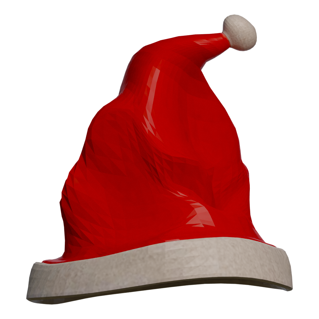 Back view of the Free Hand Painted Christmas Hat 3D model