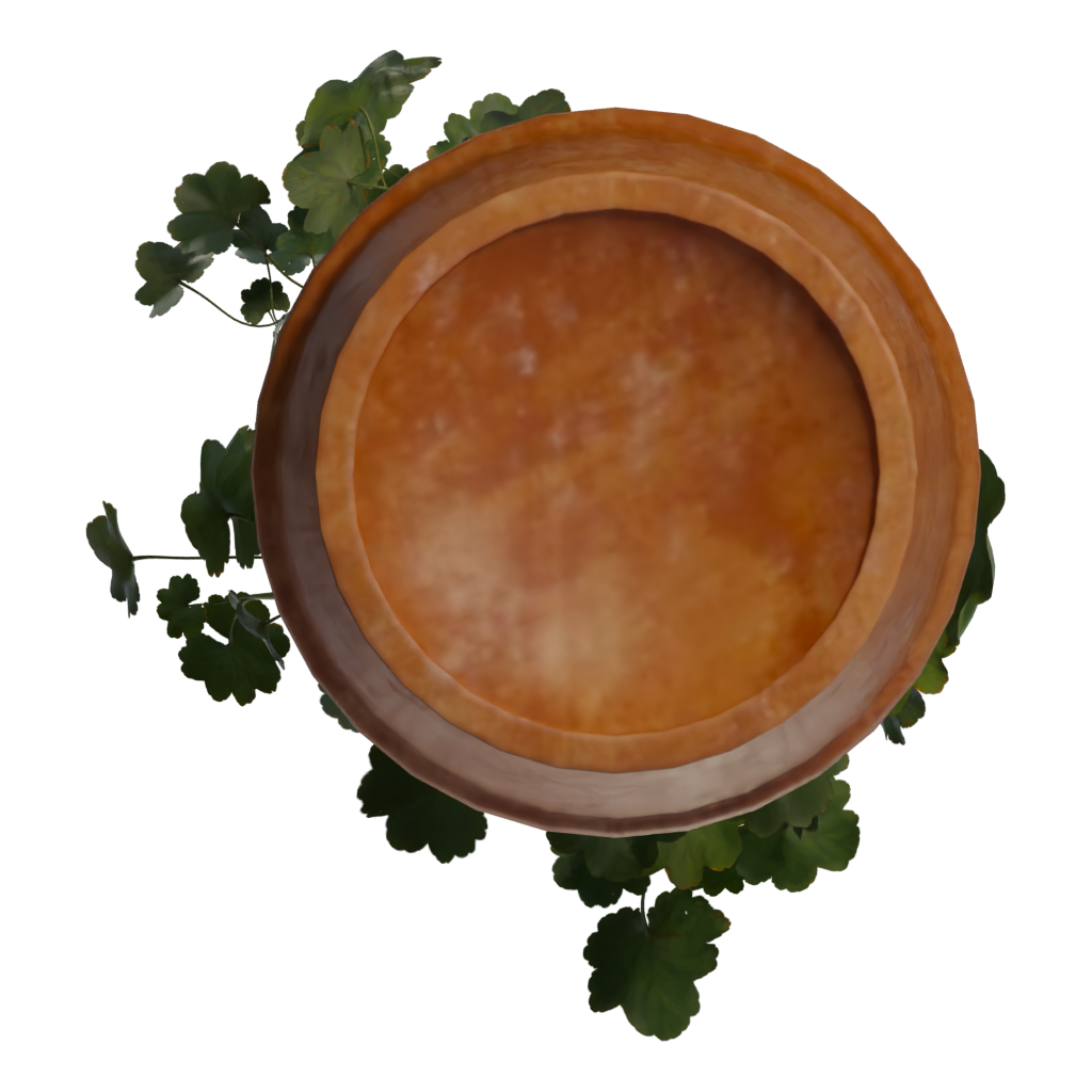 Bottom view of the Potted Plant 3D model