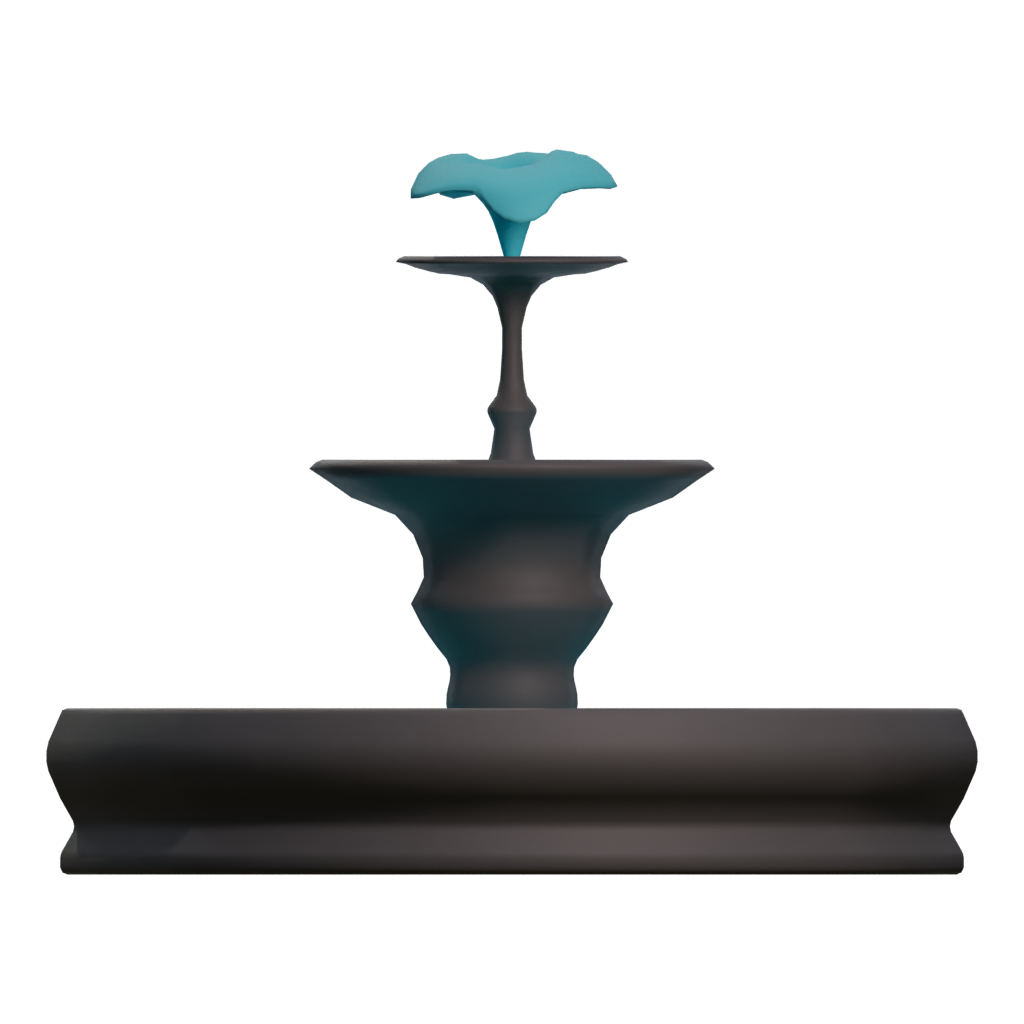 Right view of the Fountain 3D model
