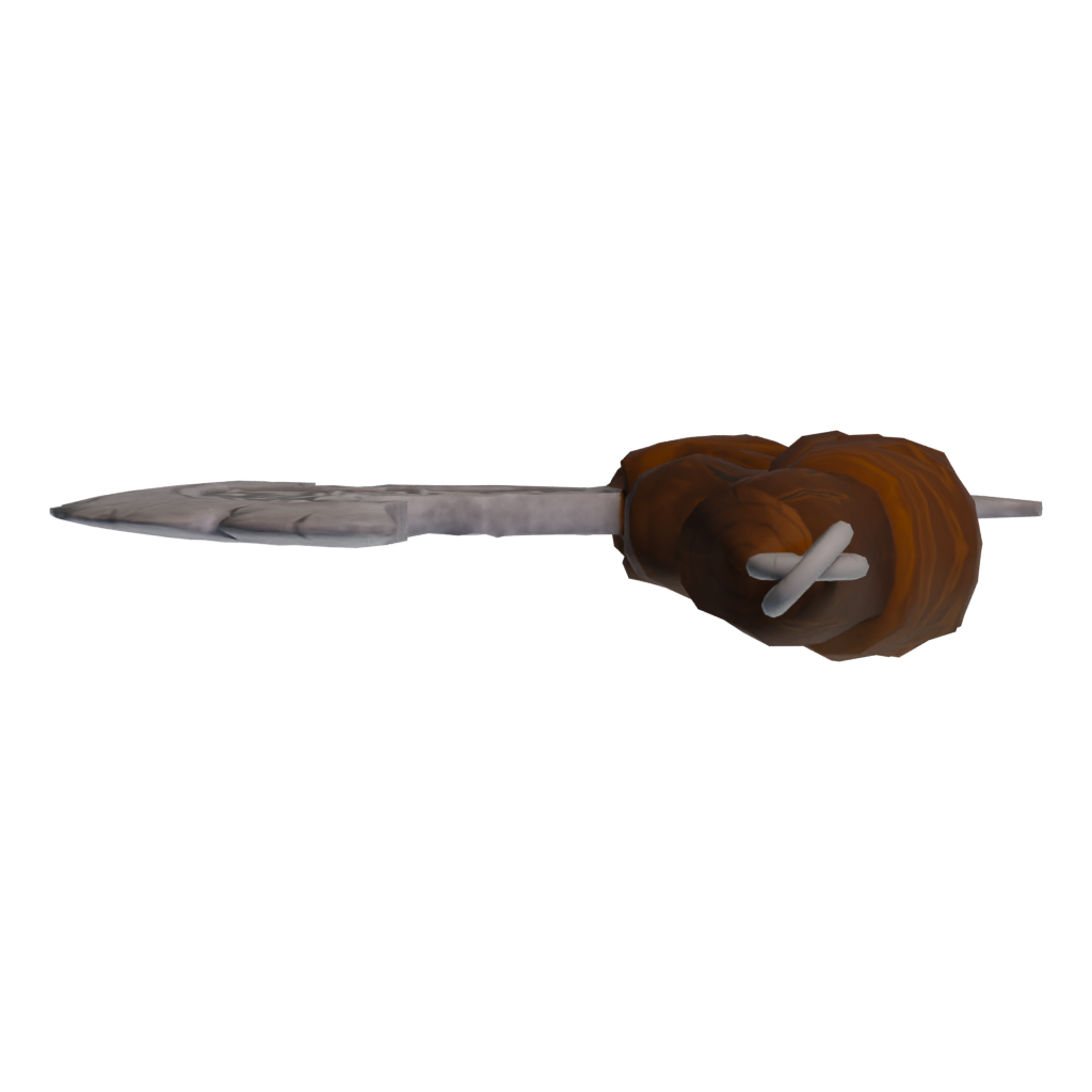 Bottom view of the Axe Low Poly 3D model
