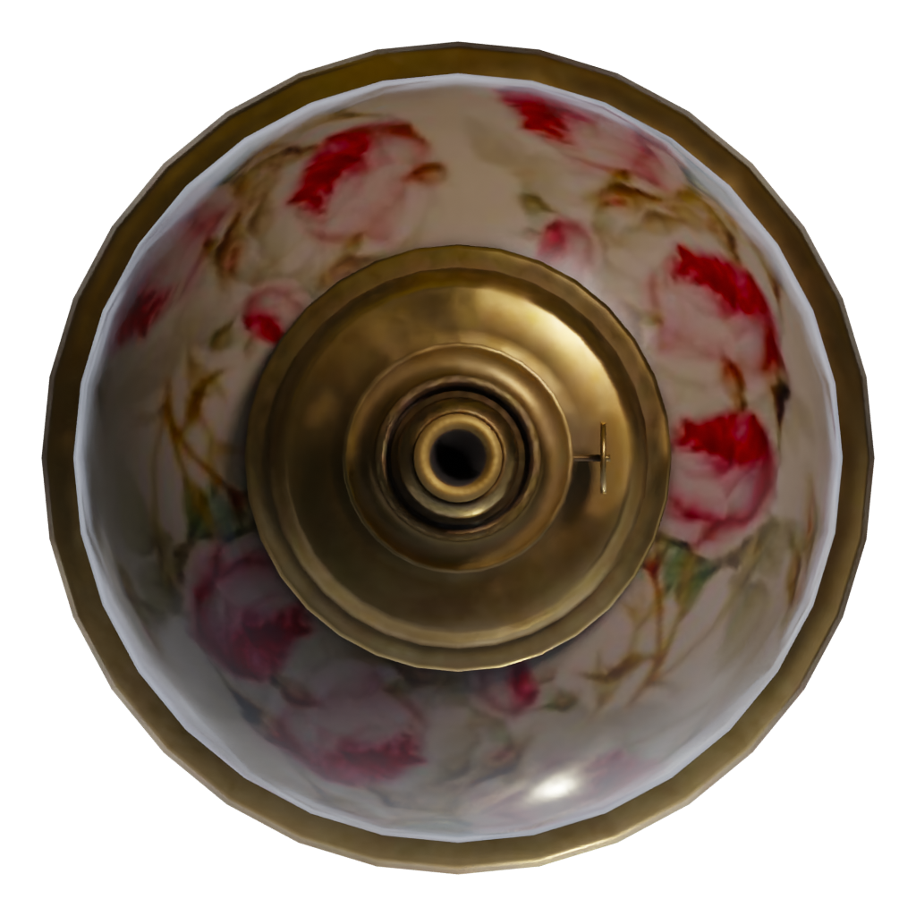 Top view of the Vintage Oil Lamp 3D model